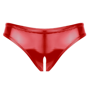 Women's Sexy Leather Panties / Low-Rise Solid Lingerie Erotic Female Underwear - EVE's SECRETS